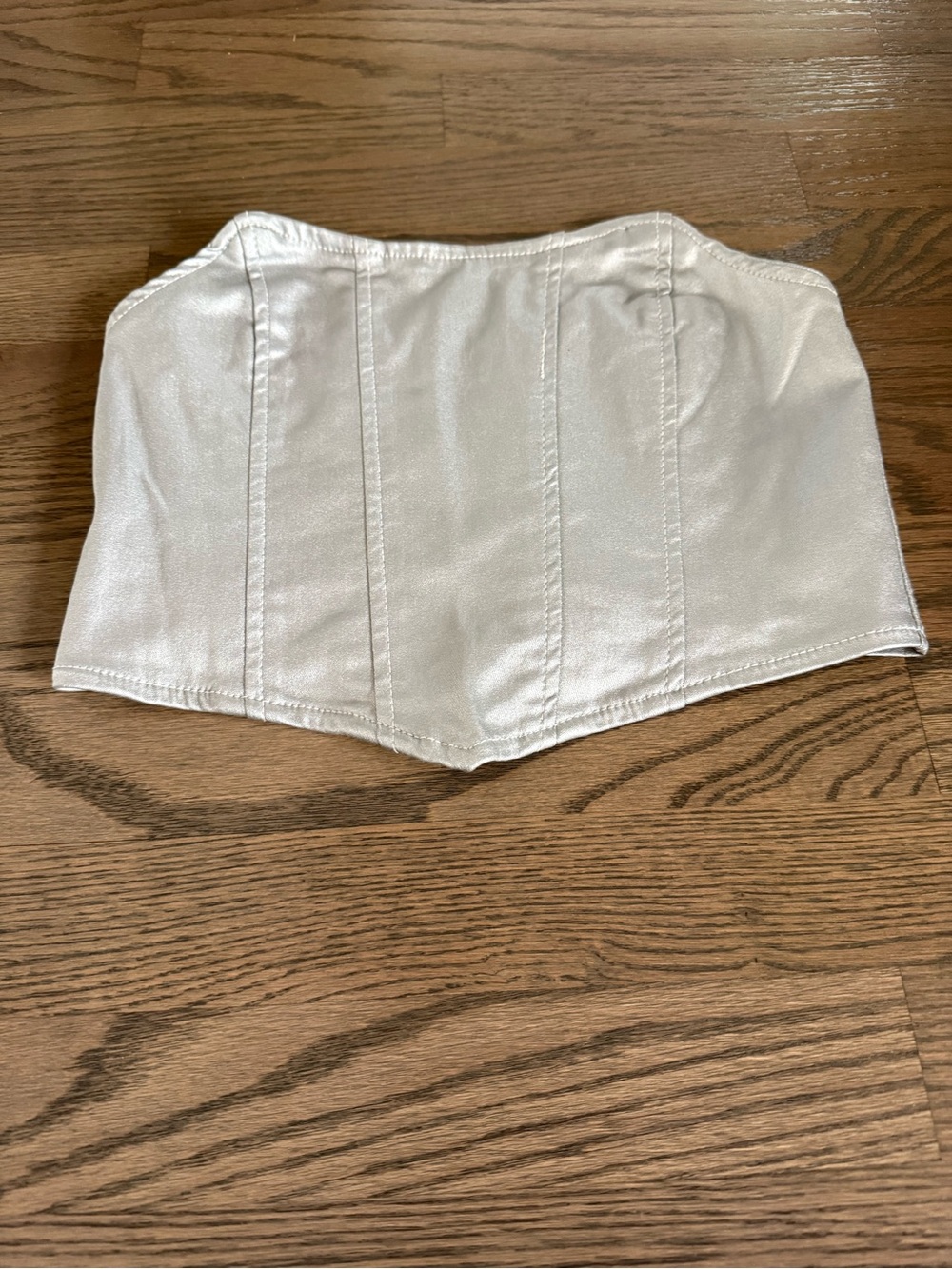 Edikted White Satin Corset Crop Top